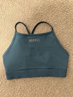 NOBULL Teal High-Neck Sports Bra